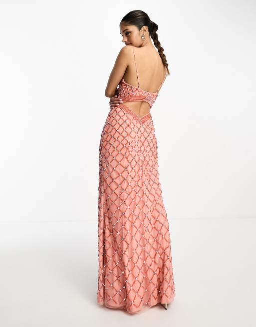 Peach & Coral Color Block Maxi Dress- Regular & Plus – Shop For You