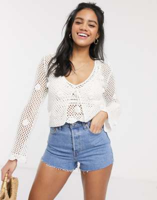 crochet tie front top