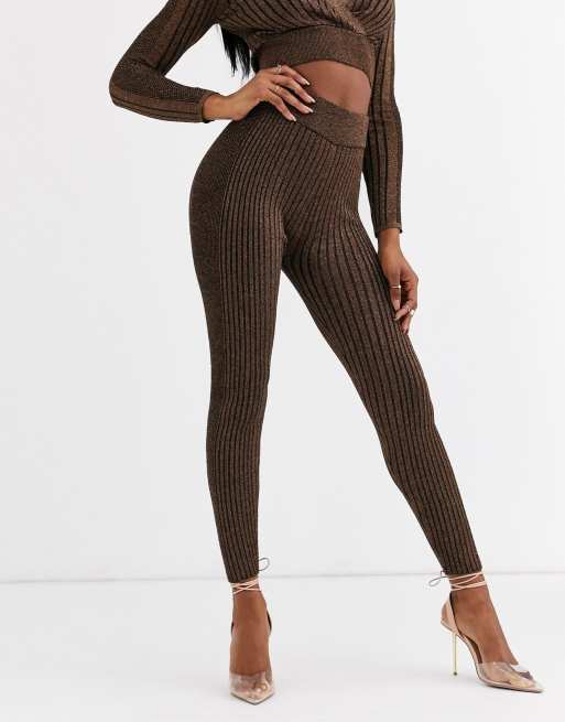 Metallic 2025 knit leggings