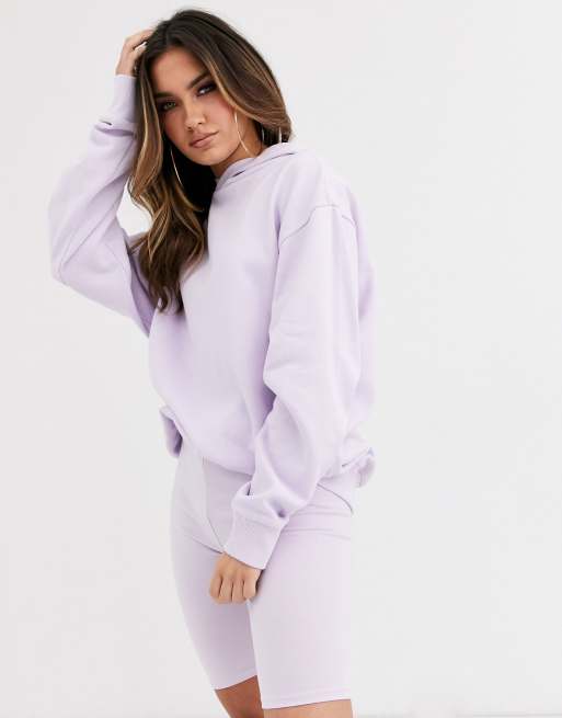 ASOS DESIGN two piece oversized hoodie in Lilac