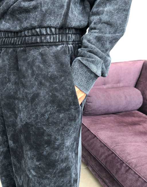 ASOS DESIGN Hourglass oversized sweatpants in acid washed black