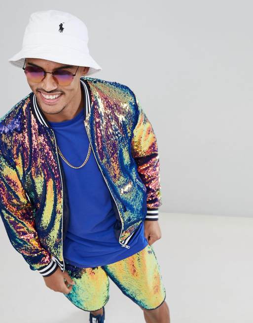 Glitter bomber shop jacket mens