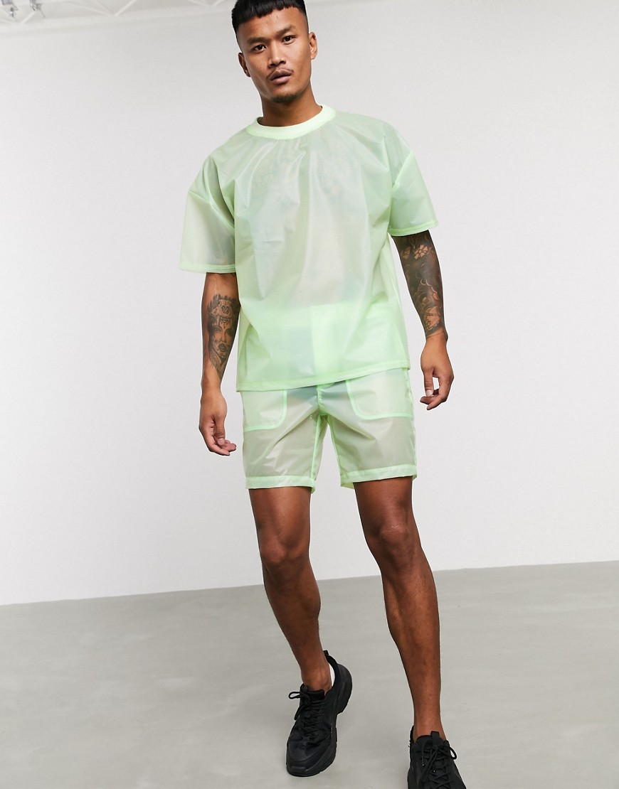 ASOS DESIGN two-piece shorts in sheer green