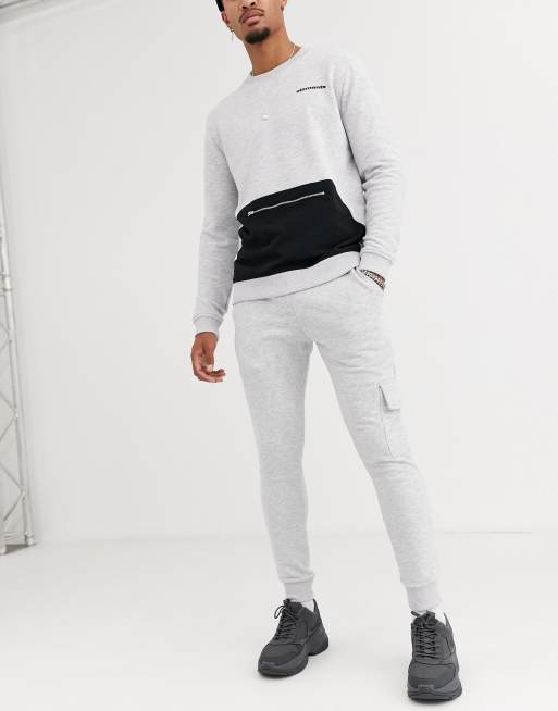 grey marl skinny joggers