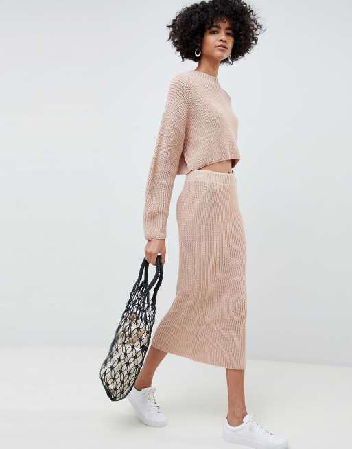 ASOS DESIGN two-piece skirt in rib knit