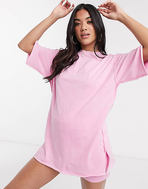 ASOS DESIGN two-piece super oversized t-shirt with exposed seams in ...