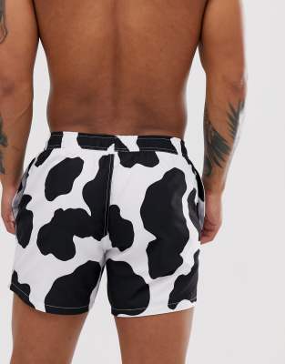 cow print swim trunks