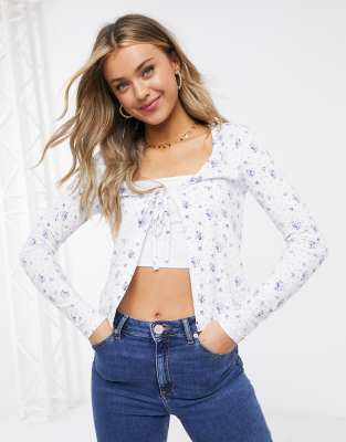 asos tie front top