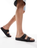 [ASOS DESIGN] ASOS DESIGN two strap sandals in black rubber 39 Black