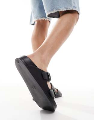 Asos Design Two Strap Sandals In Black