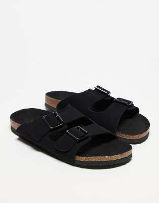Asos Design Two Strap Sandals In Black