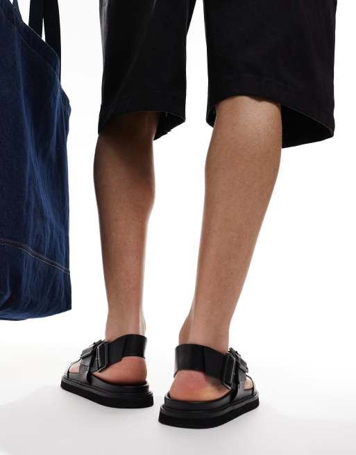 ASOS DESIGN two strap sandals in black, 3 of 4