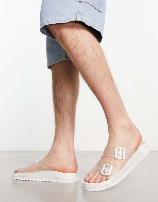 Clear cheap footbed sandals