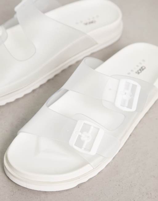 Clear two strap store sandals