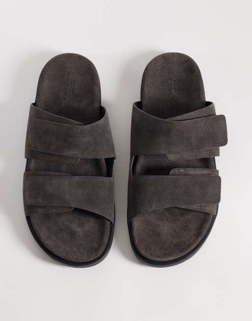 ASOS DESIGN two strap sandals in grey suede, 2 of 4