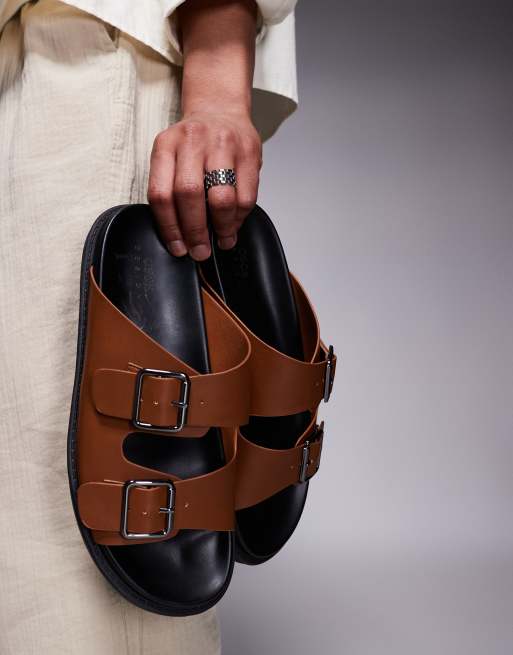 ASOS DESIGN two strap sandals in tan, 2 of 4