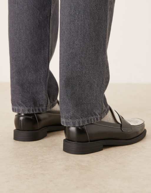ASOS DESIGN two tone penny loafers with tiger graphic, 3 of 4