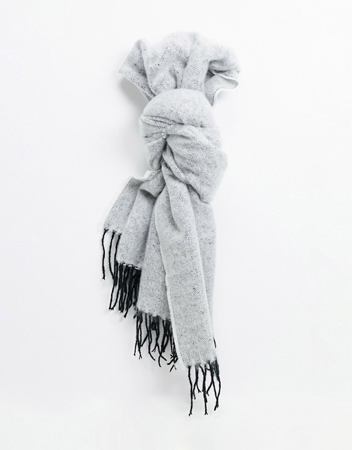ASOS DESIGN two tone scarf with tassels mono