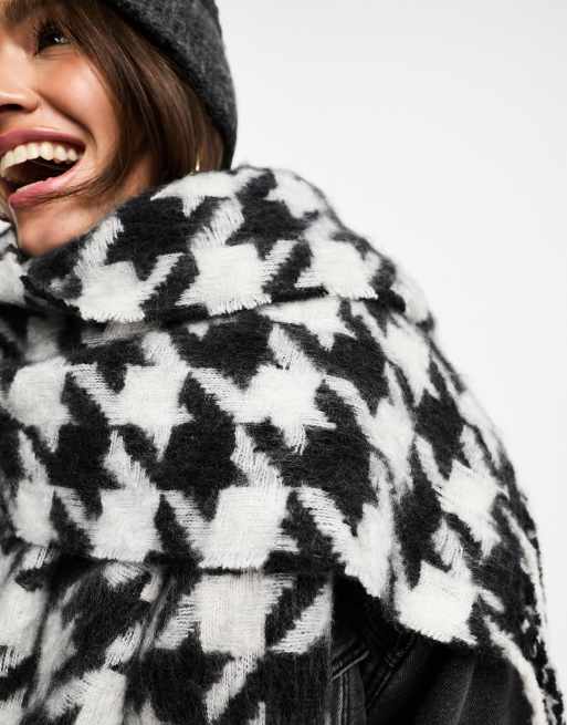 ASOS DESIGN - Tykt fluffy halstørklæde med pepitatern , 3 af 4