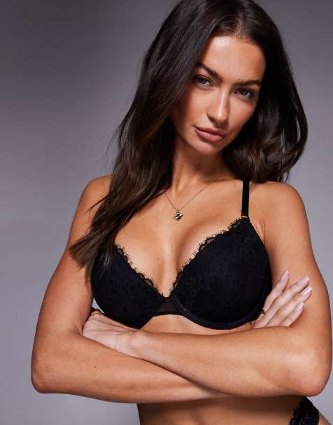 ASOS DESIGN - Tyla - Completo intimo nero in pizzo cigliato - view 1