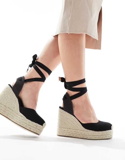 ASOS DESIGN – Tyra – Svarta skor i linne med stängd tå och bred passform, 3 av 4