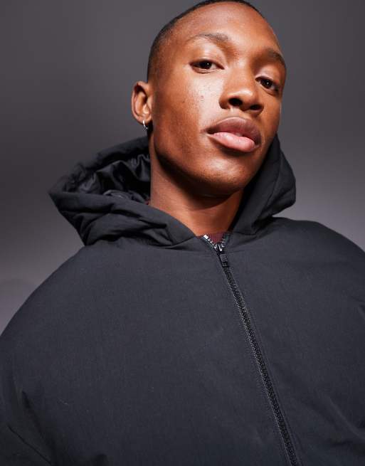 ASOS DESIGN oversized puffer jacket in black