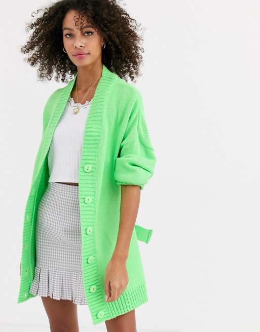 ASOS DESIGN – Übergroße Strickjacke mit Gürtel