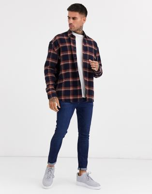 kariertes Flanell-Hemd in Marine | ASOS