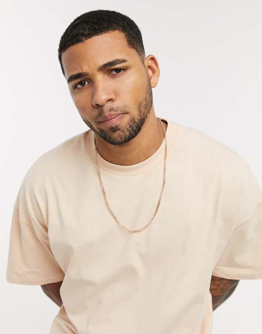 ASOS DESIGN – Übergroßes T-Shirt in Beige