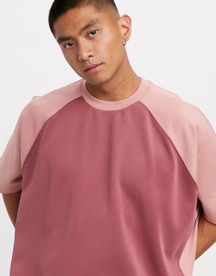 ASOS DESIGN – Übergroßes T-Shirt in Rosatönen