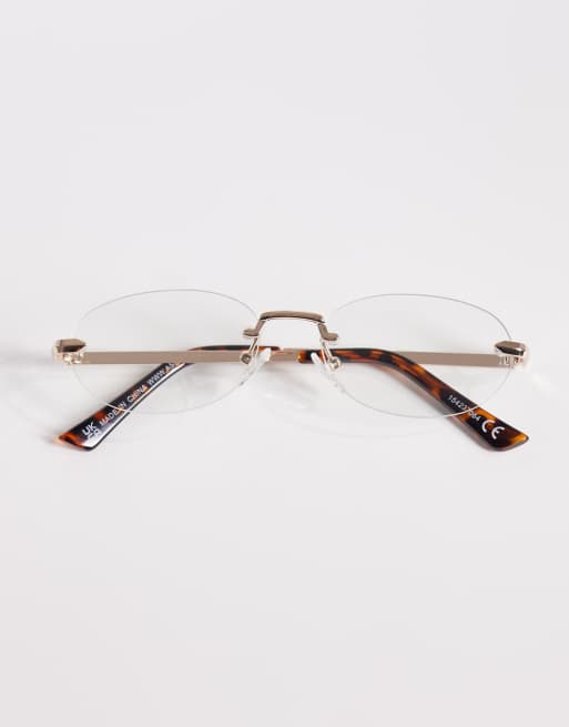 ASOS DESIGN - Uindfattede briller med guldfarvet metalstel og klare glas, 3 af 3