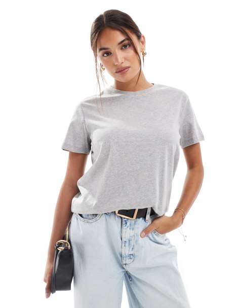 ASOS DESIGN - Ultiem T-shirt van katoen met ronde hals in gemêleerd grijs - view 1