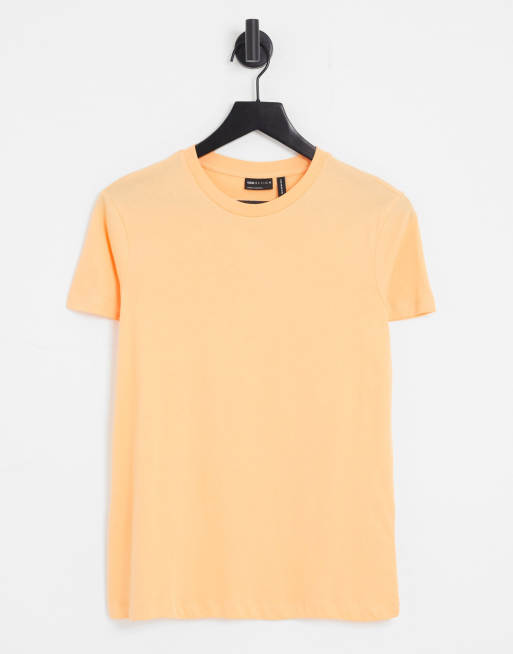 ASOS DESIGN - Ultiem T-shirt van katoen met ronde hals in perzikkleur - ORANGE