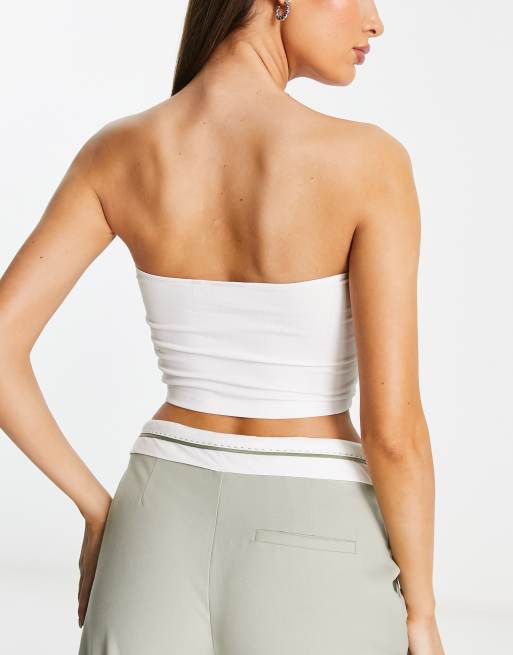 ASOS DESIGN Tall ultimate bandeau crop top in white