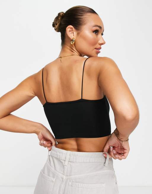 ASOS DESIGN ultimate crop bandeau top in black