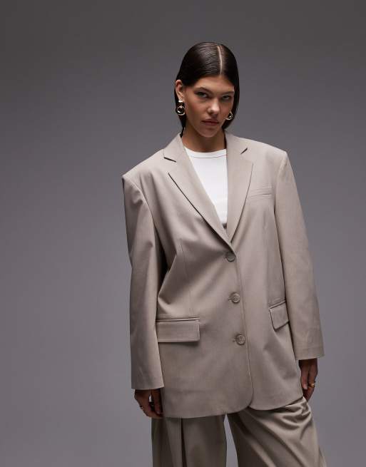 ASOS DESIGN - Ultimate - Blazer oversize color pietra