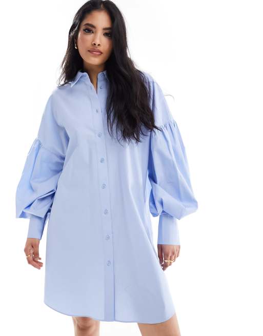 long sleeve boyfriend shirt dress Lovskoo Women's V-Neck Button Down Shirt Dress Boyfriend Maxi Dress Loose  Bell Long Sleeve Solid Color Long Dresses S-2Xl Orange
