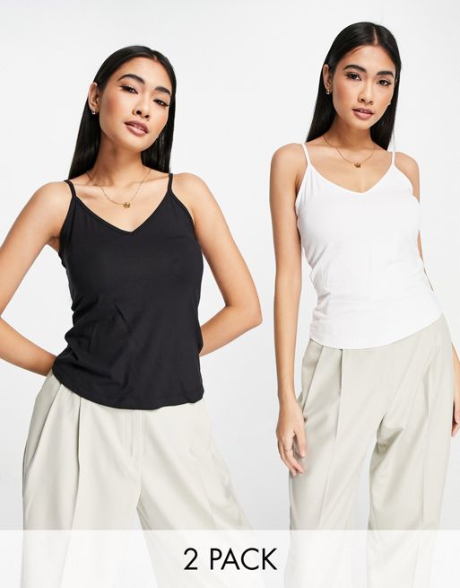 ASOS DESIGN Maternity ultimate cami with v-neck in 2 PACK SAVE