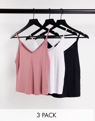 ASOS DESIGN ultimate cami with v-neck in 3 pack SAVE - ASOS Price Checker
