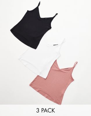 ASOS DESIGN ultimate cami with v-neck in 3 pack SAVE - ASOS Price Checker