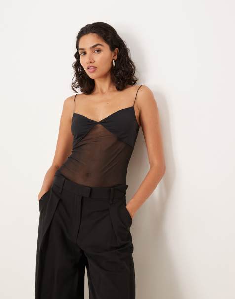 ASOS DESIGN – Ultimate – Camisole-Oberteil aus Netzstoff in Schwarz - view 1