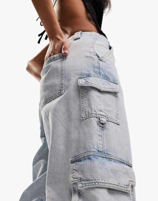 ASOS Design Baggy Utility Jeans with Zip Detail