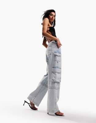 ASOS DESIGN ultimate cargo jeans in light blue