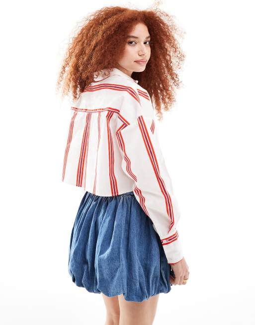 ASOS DESIGN - Ultimate - Chemise courte à rayures - Rouge, 2 de 4