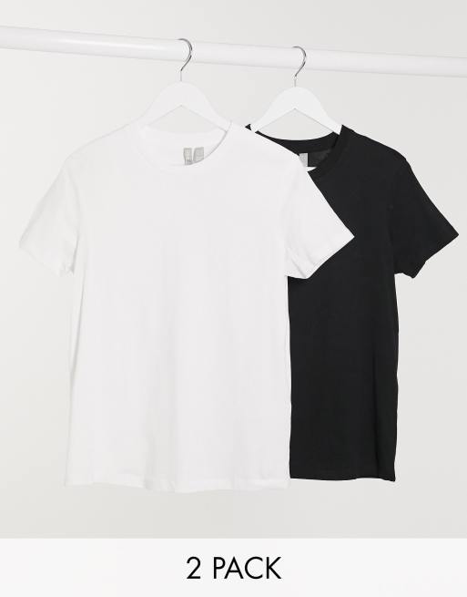 ASOS DESIGN - Ultimate - Confezione risparmio da 2 T-shirt girocollo bianca e nera in cotone - MULTI