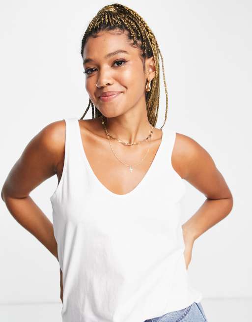 ASOS DESIGN ultimate cotton blend scoop neck vest in 2 pack SAVE - MULTI, 3 of 4