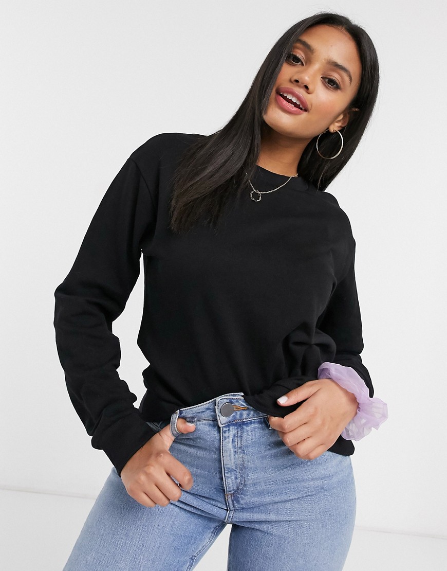 ASOS DESIGN ultimate cotton sweatshirt in black - BLACK