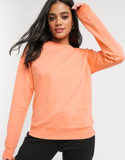 ASOS DESIGN ultimate cotton sweatshirt in coral