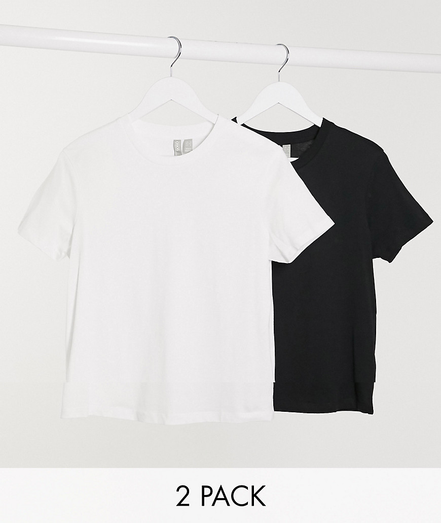 ASOS DESIGN ultimate cotton t-shirt with crew neck 2 pack SAVE in black & white - MULTI