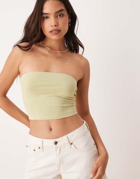ASOS DESIGN - Ultimate - Crop top a fascia verde inverno - view 1